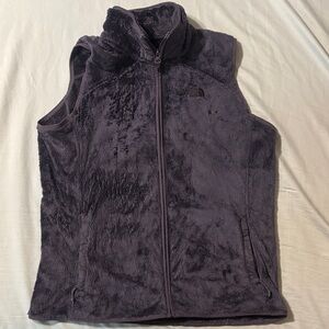 North Face Plush Zip up Fleece Vest in Dark Blue